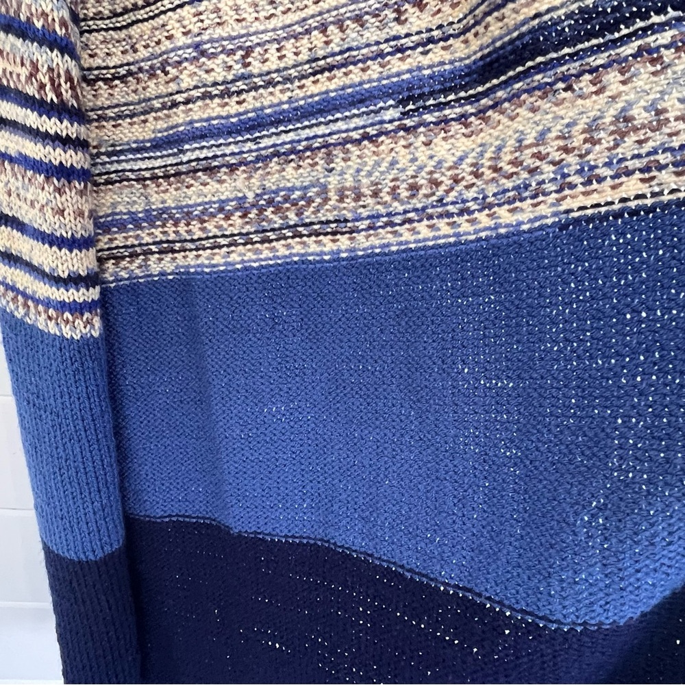 Handmade Blue Striped Cap Sleeve Tunic Sweater Vest. Size Small. - Picture 8 of 9